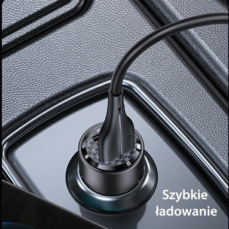 USAMS ŁADOWARKA SAMOCHODOWA C39 60W DO TELEFONÓW USB USB-C SZYBKA ŁADOWARKA