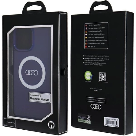 Etui Audi IML Big Logo MagSafe na iPhone 13 Pro Max - niebieskie