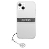 Guess GUHCP13SKB4GGR iPhone 13 mini 5,4" Transparent hardcase 4G Grey Strap Charm