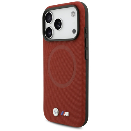Etui BMW M FW Metal Logo MagSafe do iPhone 17 Pro czerwony