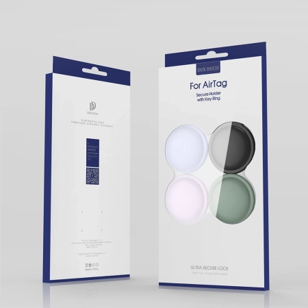 DUX DUCIS ZESTAW 4X SILIKONOWE ETUI BRELOK CASE DO APPLE AIRTAG ZAWIESZKA
