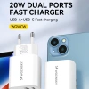 WOZINSKY ŁADOWARKA SIECIOWA USB-A USB-C 20W DO SMARTFONÓW SZYBKIE ŁADOWANIE