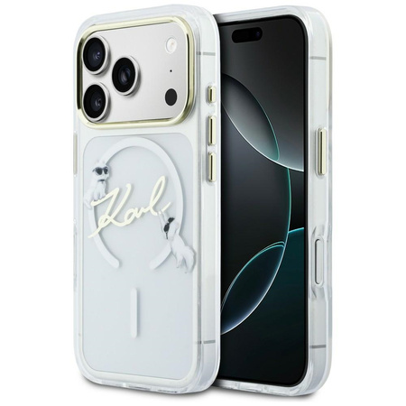Etui Karl Lagerfeld IML Choupettes Karl Script Logo MagSafe do iPhone 17 Pro Max przezroczysty