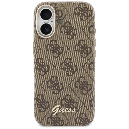 Etui Guess 4G Script MagSafe do iPhone   17 brązowy