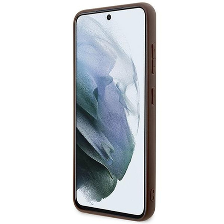 Etui Guess GUHCS23MP4RPSW S23+ S916 - brązowe 4G Printed Stripe