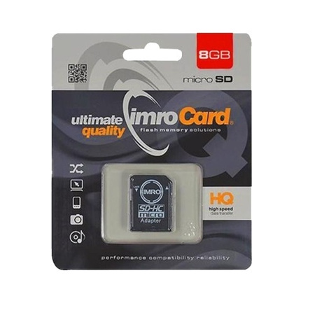 IMRO KARTA MICROSD 8GB DO TELEFONÓW KAMERA Z ADAPTEREM 10C SZYBKA PRĘDKOŚĆ