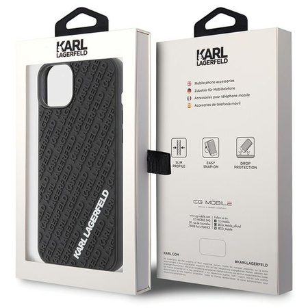 KARL LAGERFELD POKROWIEC DO IPHONE 15 PLUS 14 PLUS 6.7 HARDCASE RUBBER LOGO