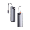 Baseus Metal Gleam Series stacja dokująca HUB 7 w 1 USB Typ C - 2 x HDMI / 3 x USB 3.2 Gen. 1 / 1 x Power Delivery / 1 x RJ-45 Ethernet szary (WKWG040113)