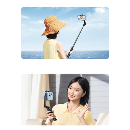 Ugreen selfie stick rozsuwany statyw teleskopowy z pilotem Bluetooth czarny (LP508)