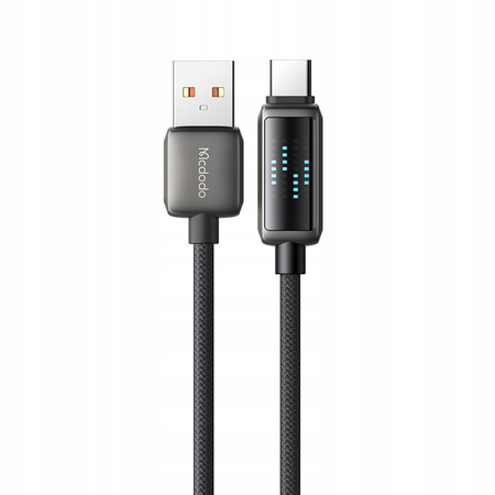 MCDODO KABEL USB-C SZYBKIE ŁADOWANIE DO SAMSUNG XIAOMI TYP C 6A 100W 1M LED
