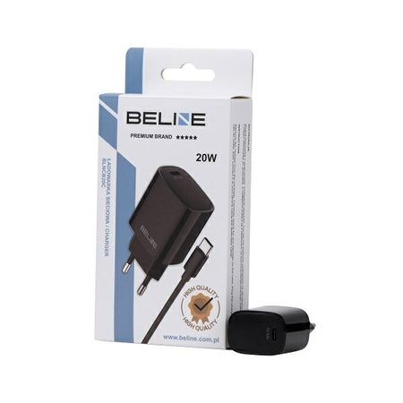 BELINE ŁADOWARKA SIECIOWA 1X USB-C 20W + KABEL USB-C DO TELEFONÓW Z USB-C