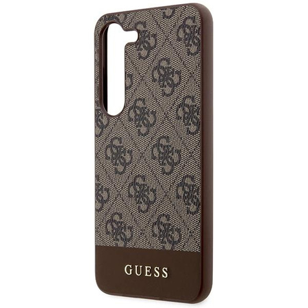 Etui Guess GUHCS23MG4GLBR S23+ S916 - brązowe 4G Stripe Collection