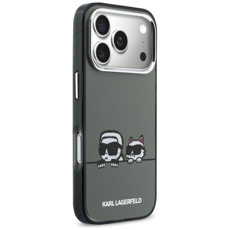 Etui Karl Lagerfeld IML Karl & Choupette Peekaboo Logo MagSafe do iPhone 17 Pro czarny