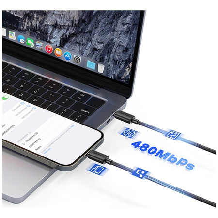 USAMS KABEL KY SERIES 60W USB-C DO USB-C DO TELEFONU LAPTOPA 1M SZYBKIE