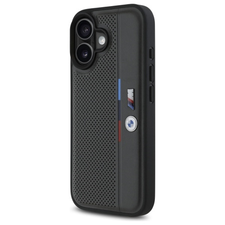 BMW HARDCASE DO IPHONE 16.1 PERFOROWANE ANTRACYT Z TRICOLOR BMHCP16S23PUPVA