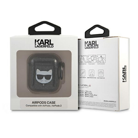 KARL LAGERFELD ETUI POKROWIEC KLA2UCHGK DO AIRPODS 1 2 Z GLITTER CHOUPETTE