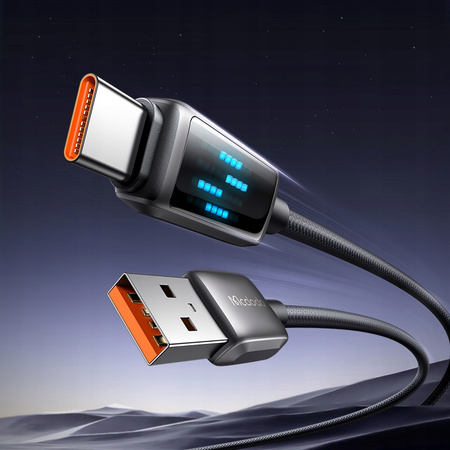 MCDODO KABEL USB-C SZYBKIE ŁADOWANIE DO SAMSUNG XIAOMI TYP C 6A 100W 1M LED