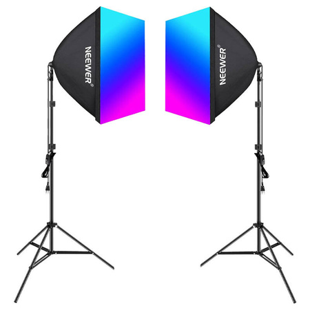 NEEWER ZESTAW STUDYJNY NK800 DWA SOFTBOXY + ŻARÓWKI RGB 24W 2700-6500K