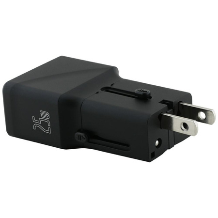 Ładowarka sieciowa TUMI Travel Adapter 25W USB-C / USB-A + Kabel USB-C/USB-C czarny