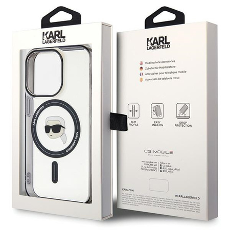 KARL LAGERFELD ETUI HARDCASE DO IPHONE 15 PRO 6.1 DO MAGSAFE PRZEZROCZYSTE