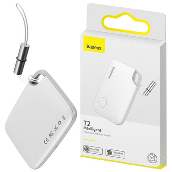 Baseus T2 brelok mini bezprzewodowy lokalizator do kluczy i innych przedmiotów biały (ZLFDQT2-02)