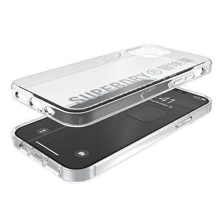 SuperDry Snap iPhone 12/12 Pro Clear Cas e srebrny/silver 42591