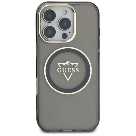 GUESS POKROWIEC TPU DO MAGSAFE IPHONE 16 PRO LOGO METAL MOUNTAIN NOWOCZESNE