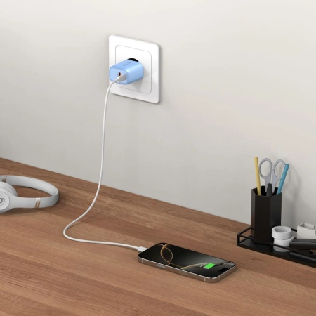 Ładowarka sieciowa Tech-Protect NCA20 PD 20W QC3.0 USB-A / USB-C - niebieska