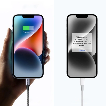 UGREEN KABEL USB-C DO LIGHTNING IPHONE 11 12 13 14 1M MFi SZYBKA TRANSMISJA