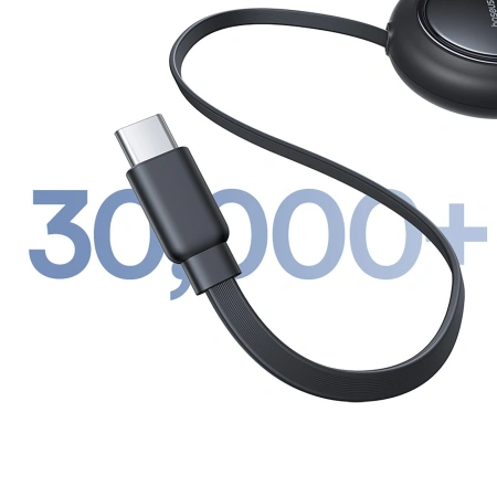 Kabel zwijany Baseus Free2Pull Mini 100W 3w1 USB-C - 2xUSB-C 1.2m - czarny