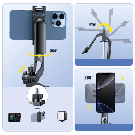 Selfie stick Wozinsky WC1Y70S teleskopowy tripod 1.7m z uchwytem na telefon - czarny