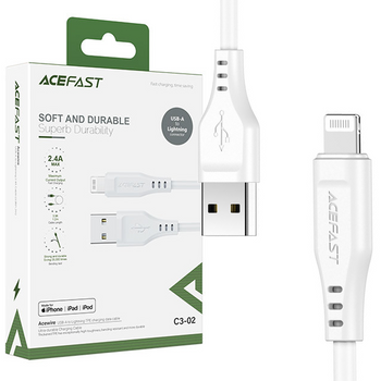 Acefast kabel MFI USB - Lightning 1,2m, 2,4A biały (C3-02 white)