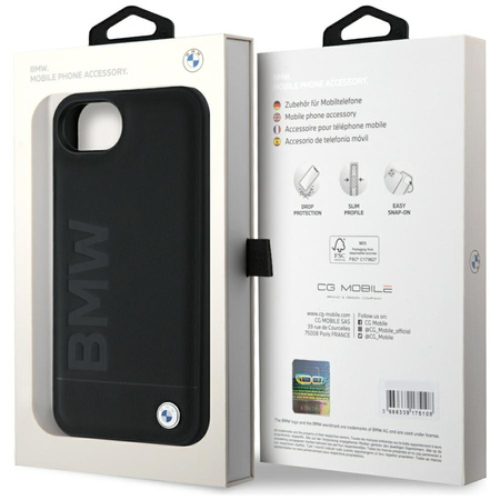 BMW ETUI TPU DO IPHONE 16E LEATHER HOT STAMP Z PEŁNĄ OCHRONĄ Z UDERZENIAMI