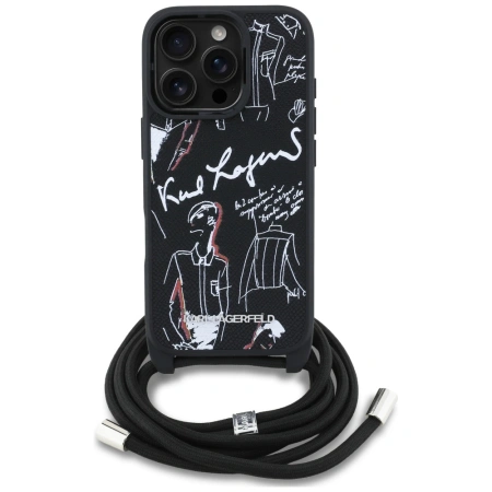 KARL LAGERFELD ETUI CROSSBODY GRAINED PATTERN LOGO DO IPHONE 16 PRO