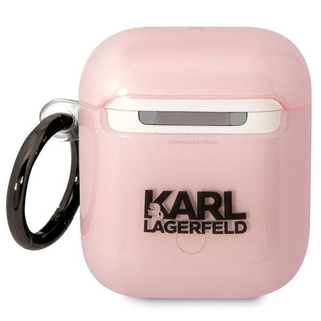 Etui Karl Lagerfeld KLA2HNCHTCP na AirPods 1/2 - różowe Ikonik Choupette