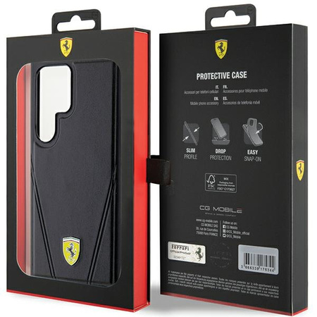 FERRARI HARDCASE HOT STAMP V LINES DO SAMSUNG S24 ULTRA S928 Z DO MAGSAFE