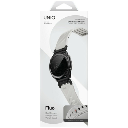 Pasek UNIQ Fluo x Smart-Fit do Garmin 22mm szary