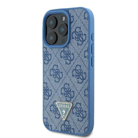 Guess GUHCP16LP4TDSCPB iPhone 16 Pro6.3 niebieski/blue hardcase Leather Metal Logo Strass Crossbody