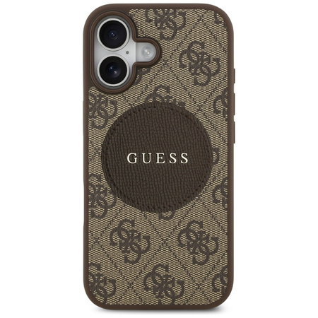 Etui Guess 4G Circle Classic Logo MagSafe do iPhone 17 brązowy