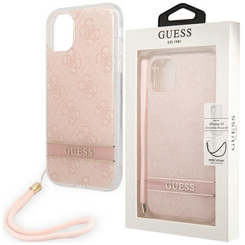 Guess GUOHCP14MH4STP iPhone 14 Plus 6,7" różowy/pink hardcase 4G Print Strap