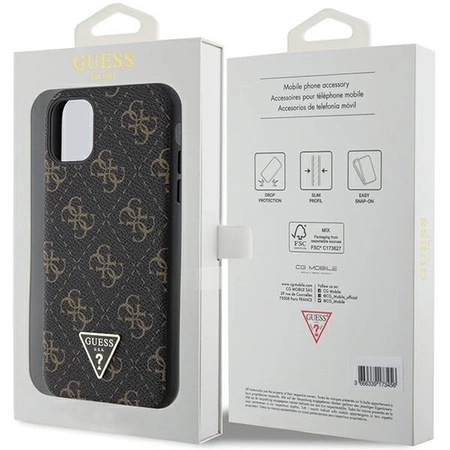 Etui Guess 4G Triangle Metal Logo na iPhone 11 / XR - czarne