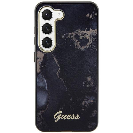 Etui Guess GUHCS23MHTMRSK S23+ S916 - czarne Golden Marble Collection