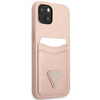 Guess GUHCP13MPSATPP iPhone 13 6,1" różowy/pink hardcase SaffianoTriangle Logo Cardslot