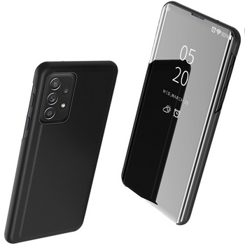 Clear View Case futerał etui z klapką Samsung Galaxy A73 czarny