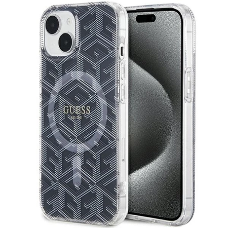 Etui Guess IML GCube MagSafe na iPhone 15 / 14 / 13 - czarne