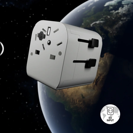 Adapter podróżny SBS uniwersalny - EU 2xUSB-A - biały