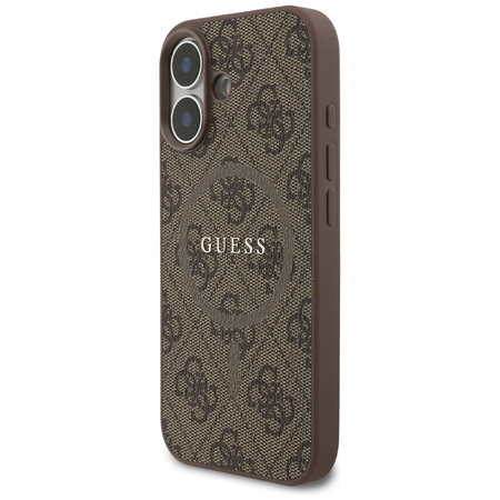Etui Guess 4G Ring Classic Logo MagSafe do iPhone 17 brązowy