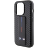 Etui BMW Grip Stand Smooth & Carbon na iPhone 15 Pro - czarne