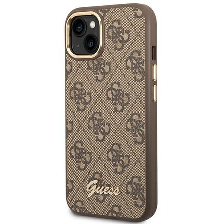 Guess GUHCP14SHG4SHW iPhone 14 6,1" brązowy/brown hard case 4G Vintage Gold Logo