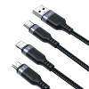Kabel Joyroom S-A18 3w1 3,5A USB-A - Lightning+USB-C+MicroUSB 1,2m - czarny